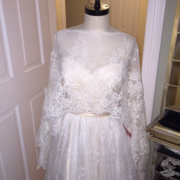 PRONOVIAS Poncho Off White, One Size - Picture 1 of 9